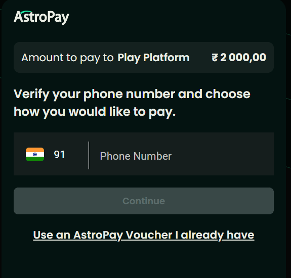 AstroPay phone verification