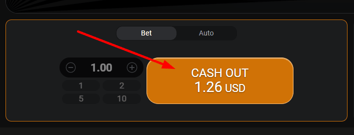 Aviator Cash out button