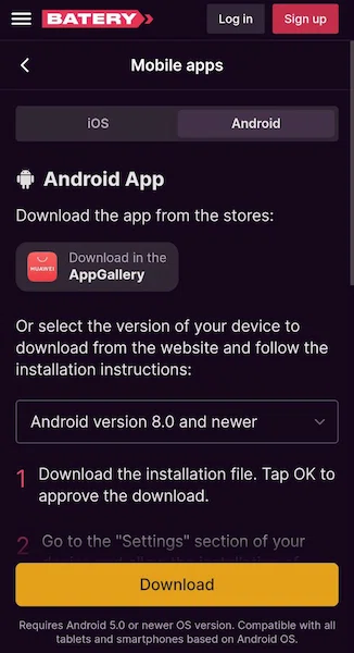 Battery Android app to download