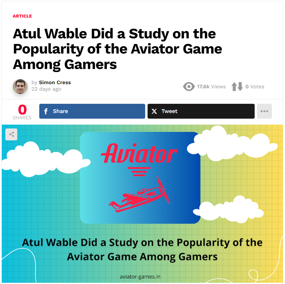 Study On the Popularity of the Aviator Game