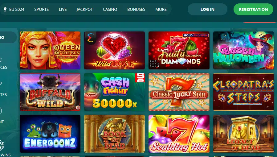 22Bet Casino section