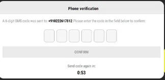 PariMatch Phone verification