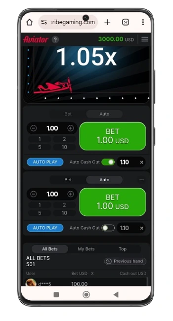 Aviator App Bets buttons